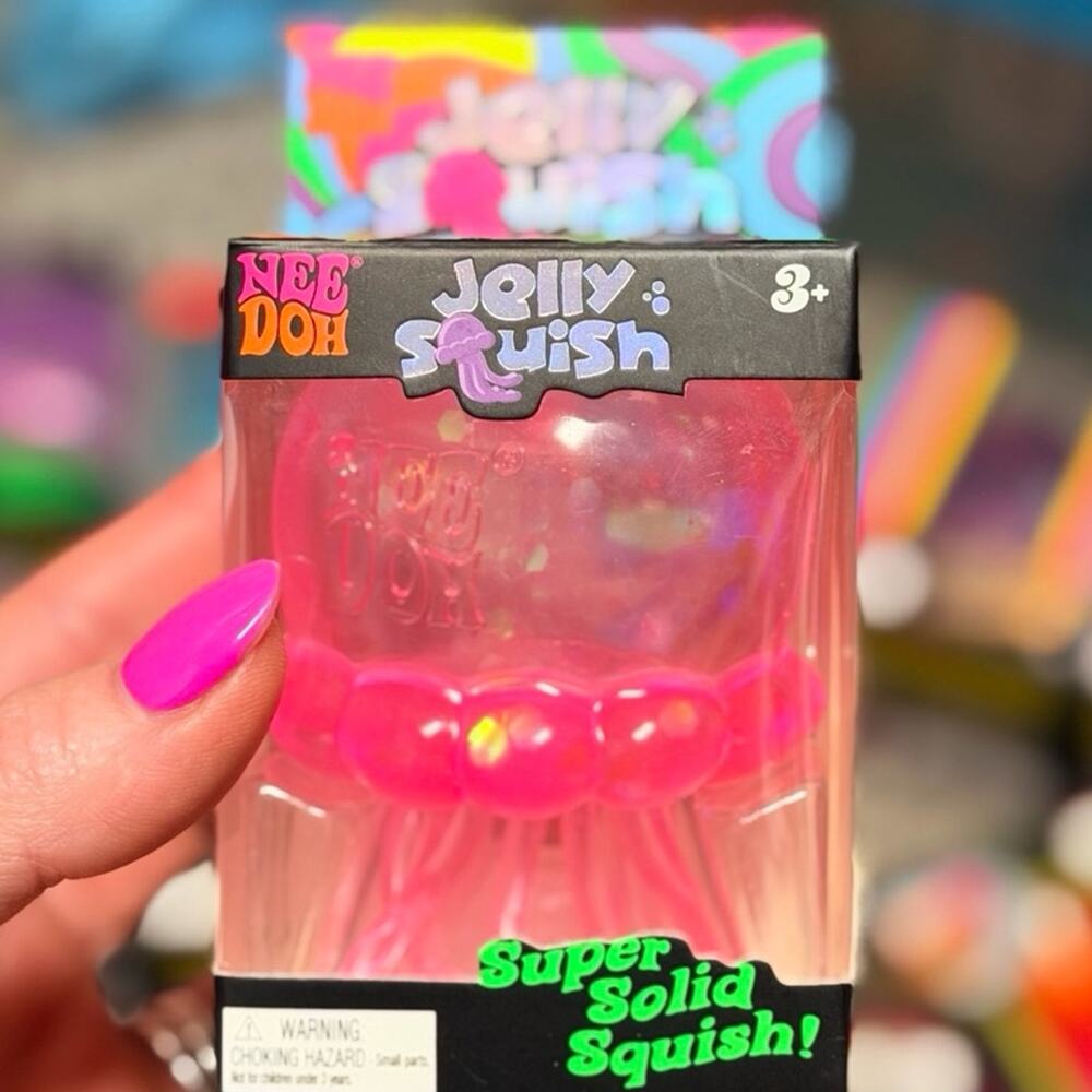 NeeDoh Jelly Squish PINK -SEALED BOX- Jellyfish- Schylling